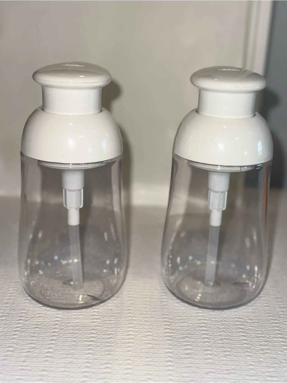 OXO Clear Plastic Hand Soap Dispenser with White Pump - Set of 2